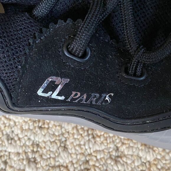 Christian Louboutin Black and Gray Sneakers with Red Accents - Picture 5 of 7